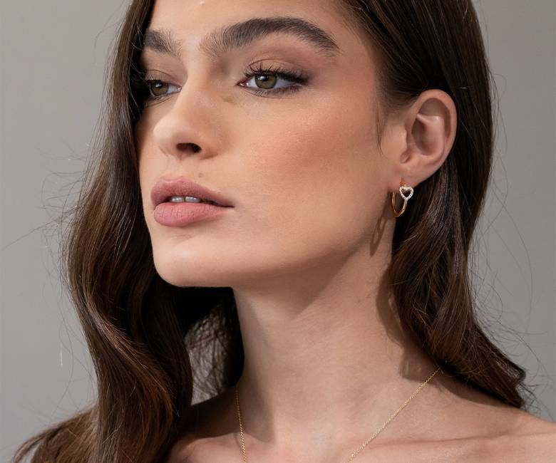 Valentines day heart hoops earrings