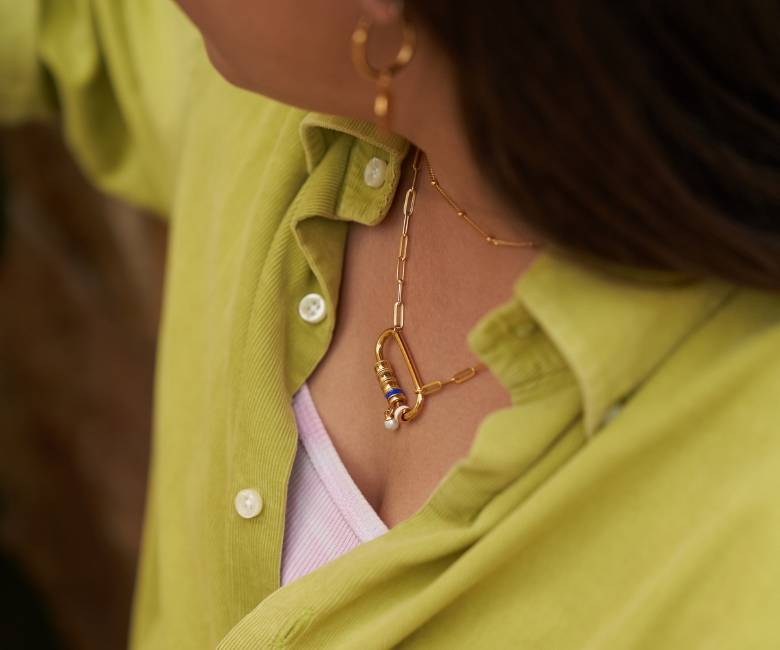 Linda Carabiner Necklace With Pearl 