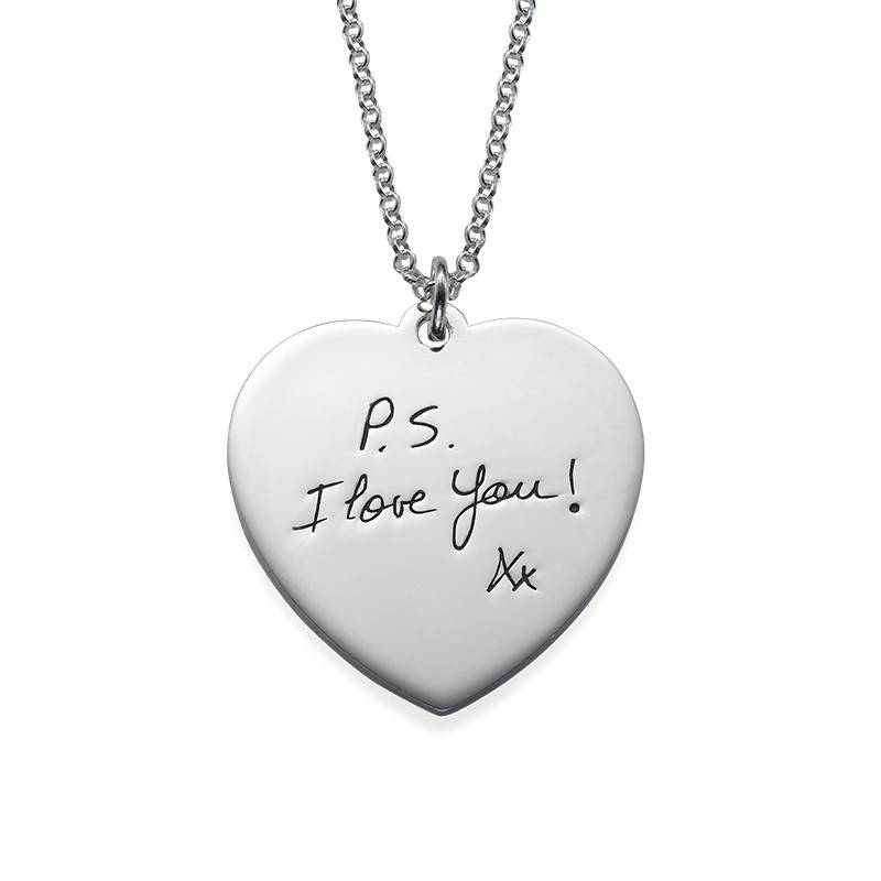 Handwriting Heart Necklace in Silver-3 product photo