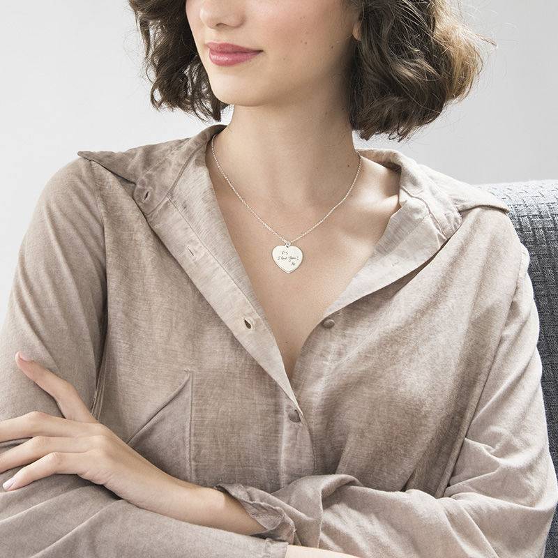 Handwriting Heart Necklace in Silver-1 product photo