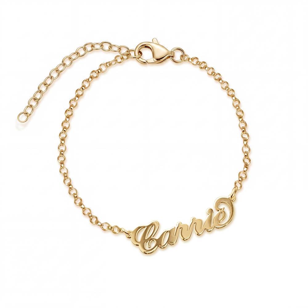Carrie Name Bracelet in Gold Vermeil-3 product photo