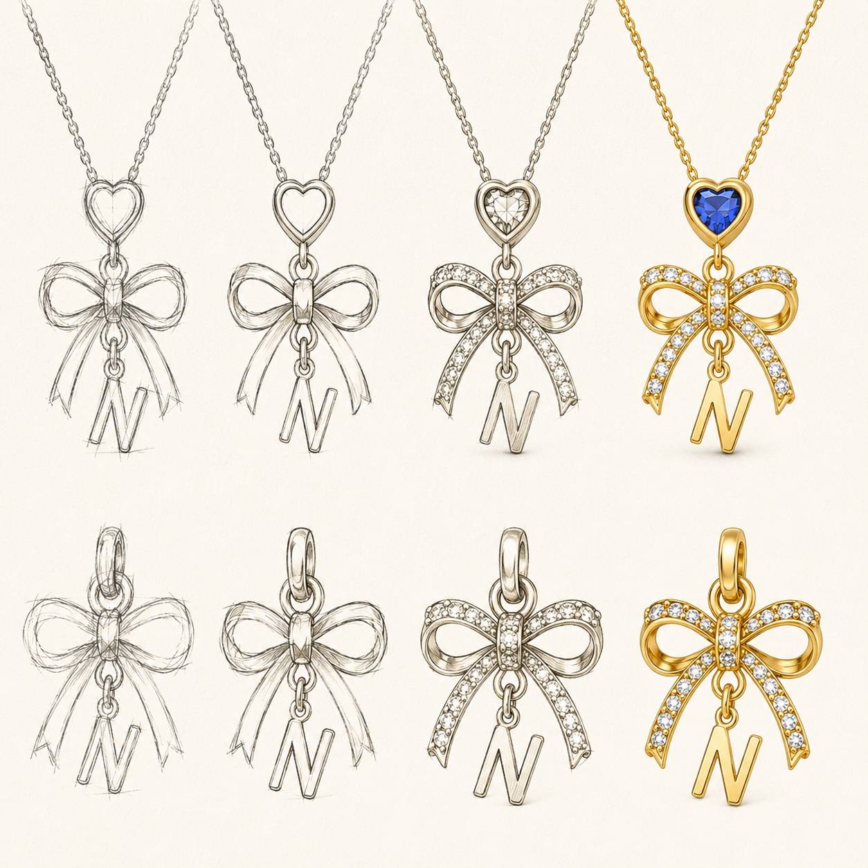 Tied To You Initial Necklace in Gold Vermeil-5 product photo