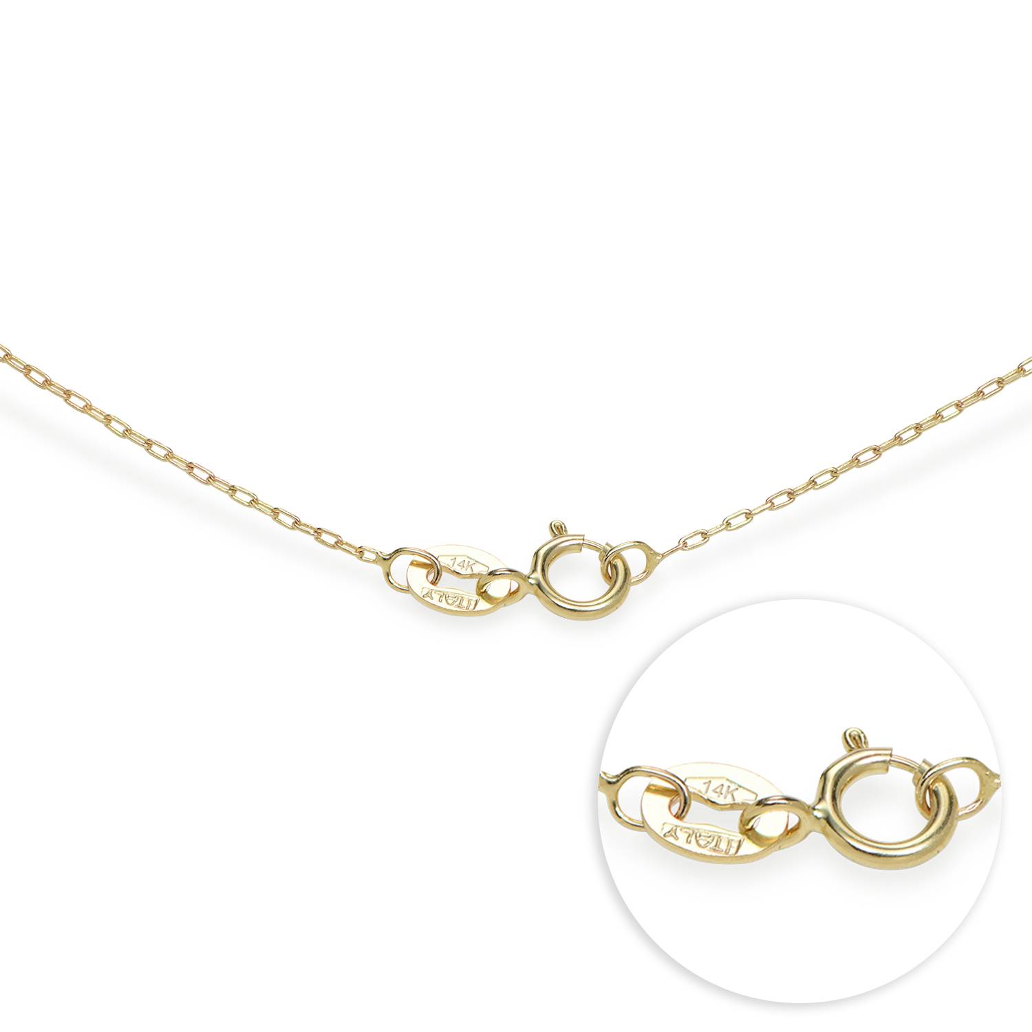 Russian Ring Necklace with 5 Rings in 14K Solid Yellow Gold-3 product photo