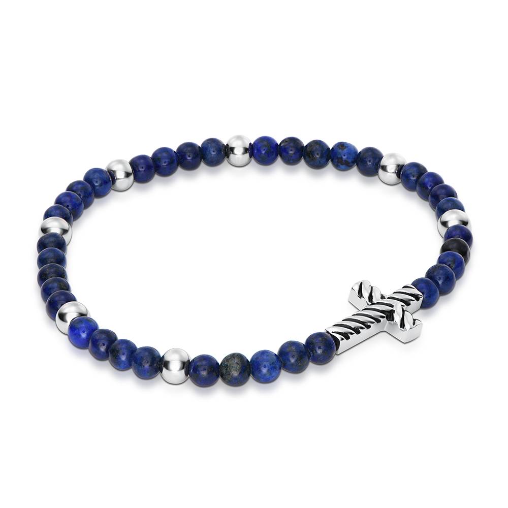 Adam's Adjustable Semi-Precious Rope Cross Bracelet for Men-4 product photo