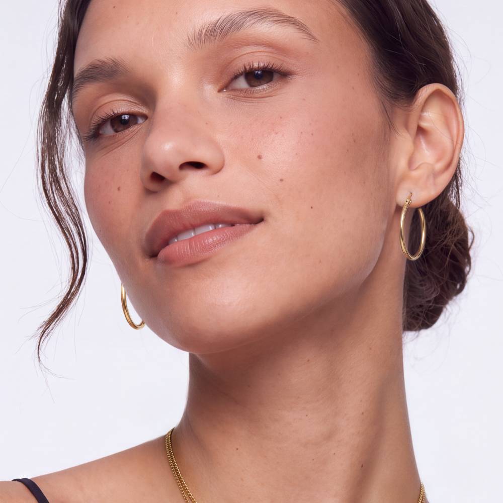 Alessia Classic Hoop Earrings in Gold PVD Plating-2 product photo