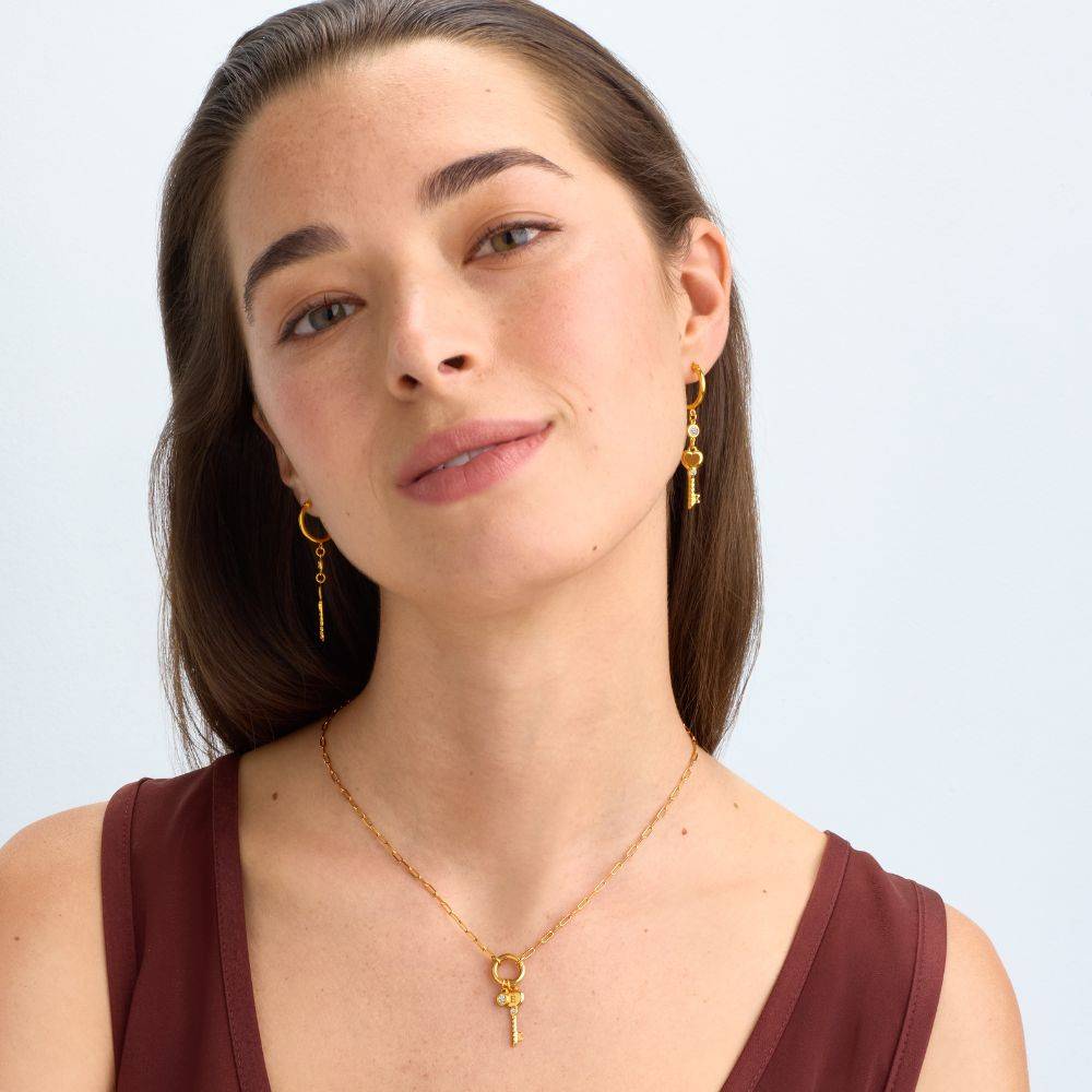 All Locked In Initial Necklace in Gold With Diamond-5 All Locked In Initial Necklace in Gold With Diamond-5 product photo