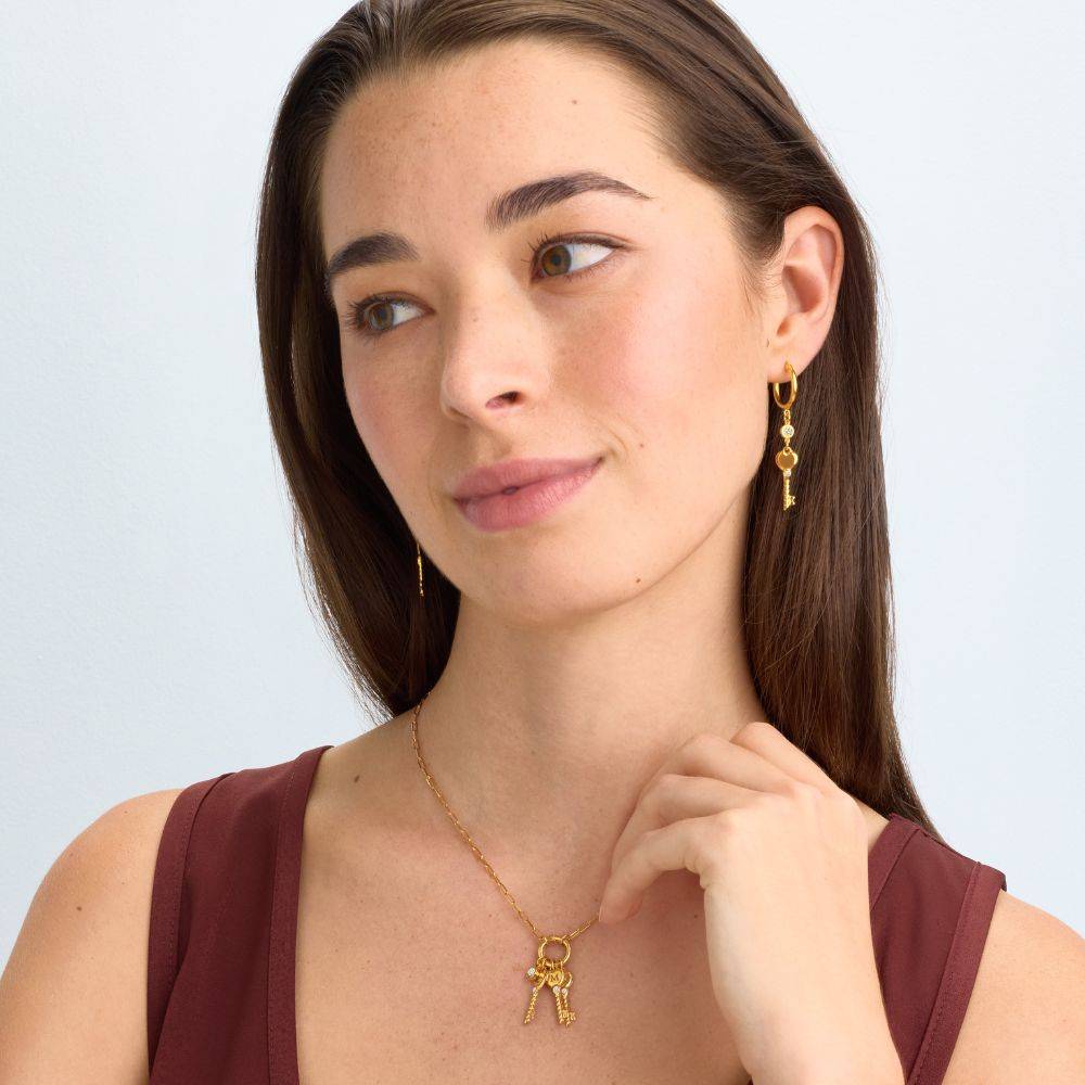 All Locked In Initial Necklace in Gold With Diamond-3 All Locked In Initial Necklace in Gold With Diamond-3 product photo