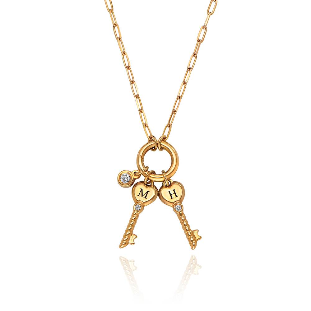 All Locked In Initial Necklace in Gold With Diamond-2 All Locked In Initial Necklace in Gold With Diamond-2 product photo