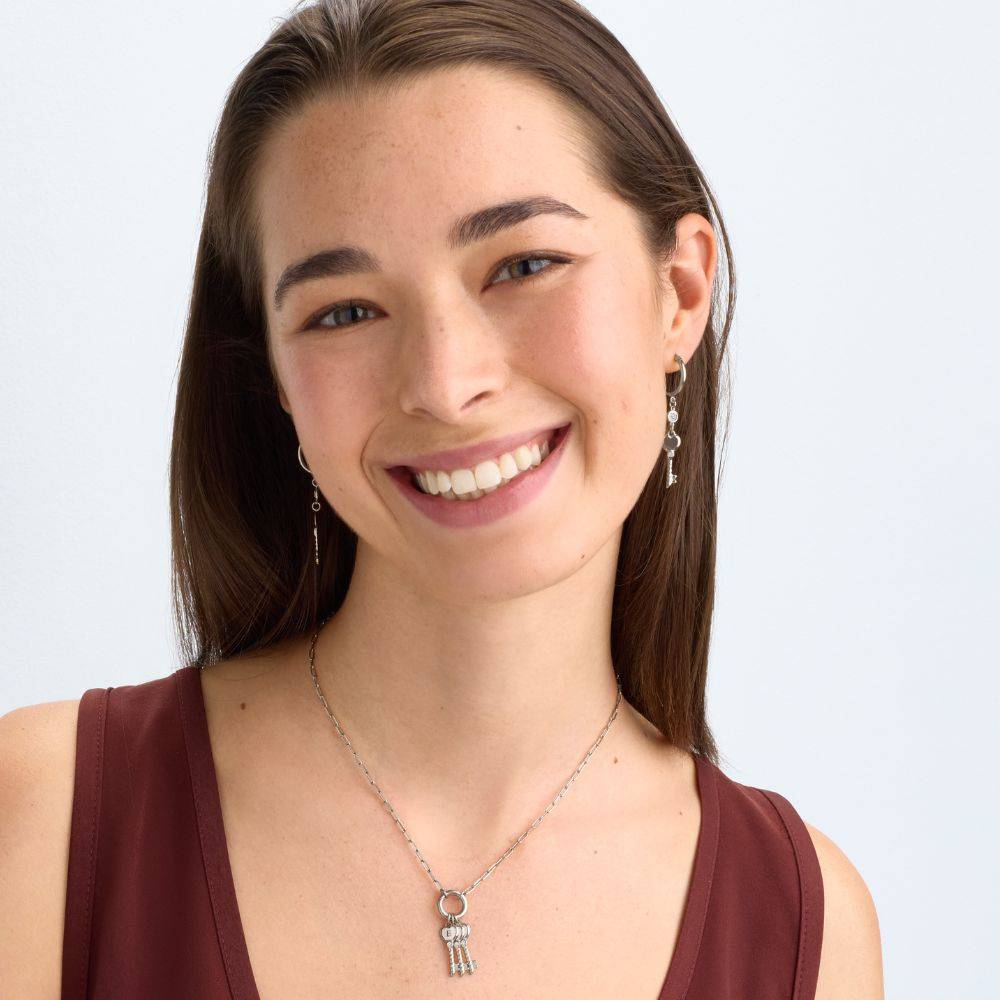 All Locked In Initial Necklace in Silver-5 All Locked In Initial Necklace in Silver-5 product photo