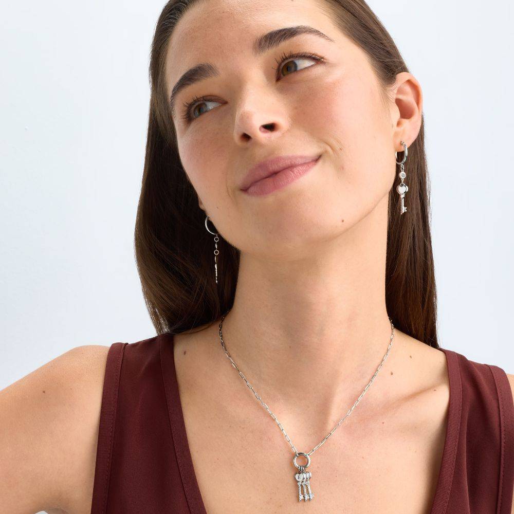 All Locked In Initial Necklace in Silver-4 All Locked In Initial Necklace in Silver-4 product photo