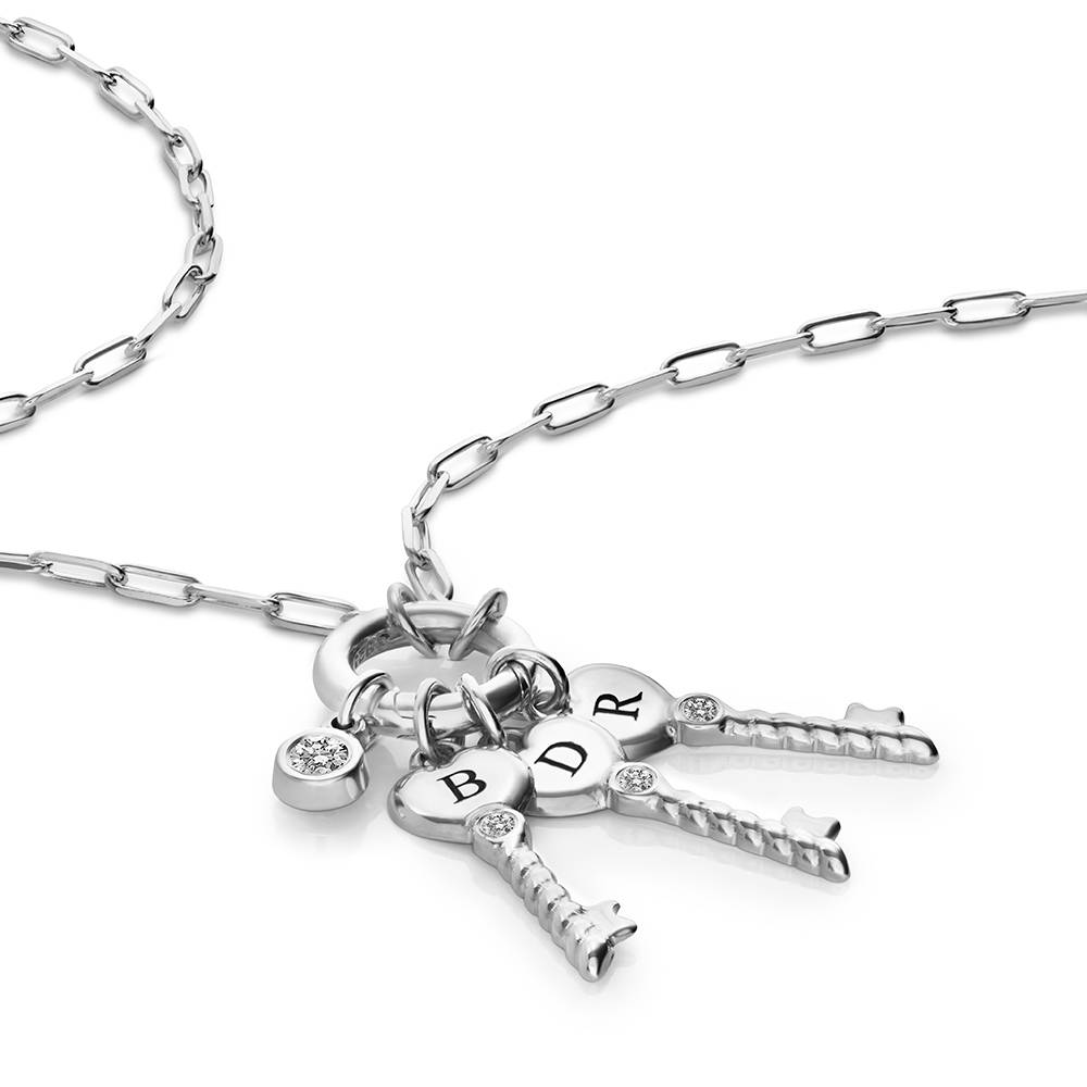 All Locked In Initial Necklace in Silver with Diamond-3 All Locked In Initial Necklace in Silver with Diamond-3 product photo
