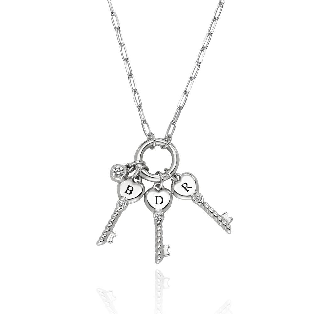 All Locked In Initial Necklace in Silver with Diamond-1 All Locked In Initial Necklace in Silver with Diamond-1 product photo
