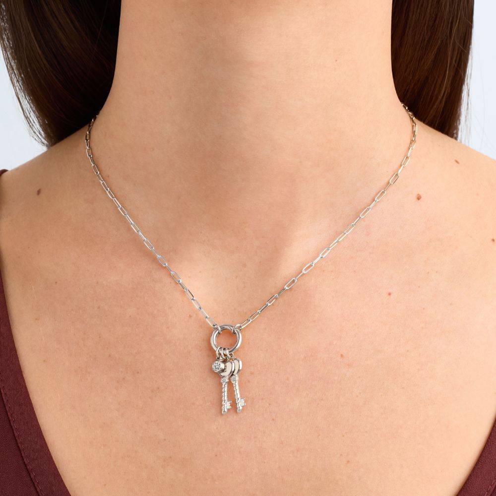 All Locked In Initial Necklace in Silver with Diamond-4 All Locked In Initial Necklace in Silver with Diamond-4 product photo