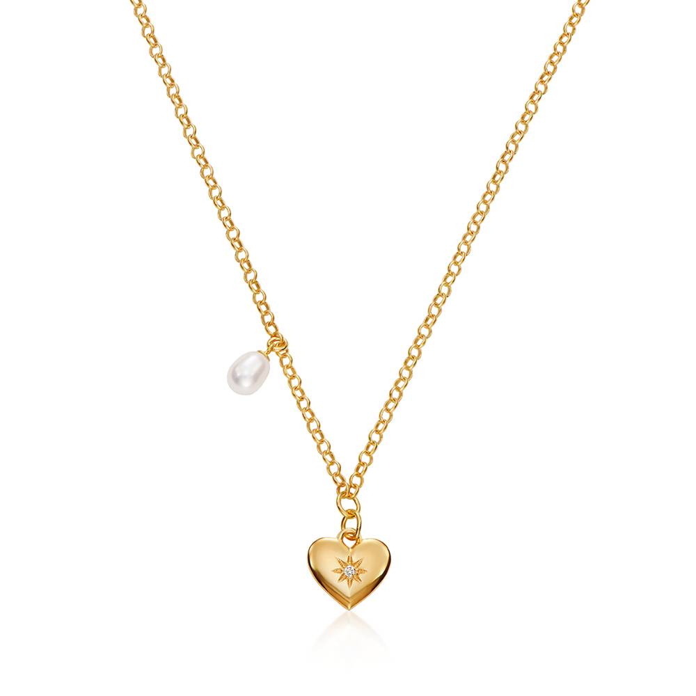 Always & Forever Pearl & Diamond Necklace in Gold Plating-1 Always & Forever Pearl & Diamond Necklace in Gold Plating-1 product photo
