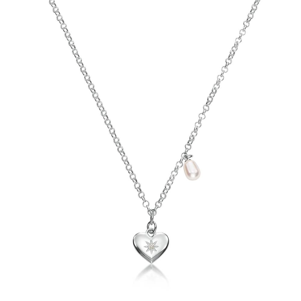Always & Forever Pearl & Diamond Necklace in Silver-2 Always & Forever Pearl & Diamond Necklace in Silver-2 product photo