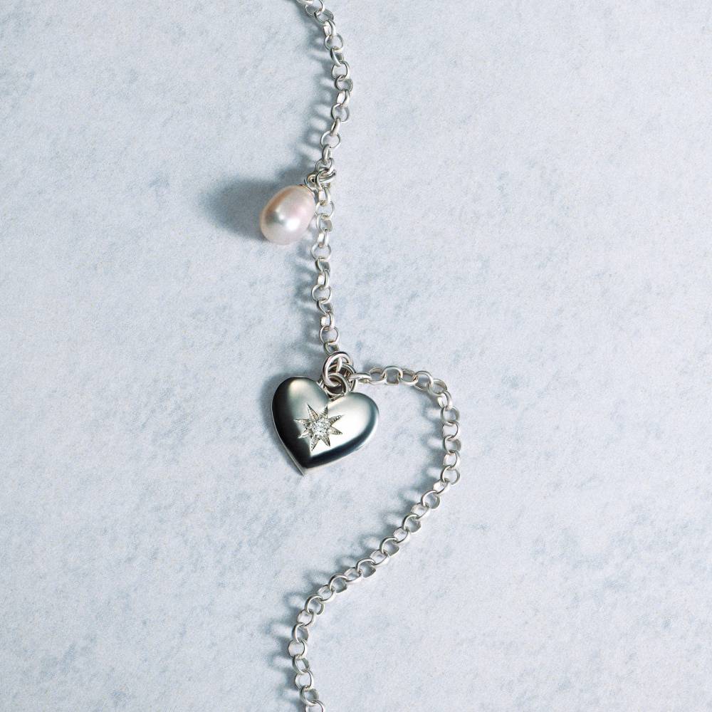 Always & Forever Pearl & Diamond Necklace in Silver-3 Always & Forever Pearl & Diamond Necklace in Silver-3 product photo