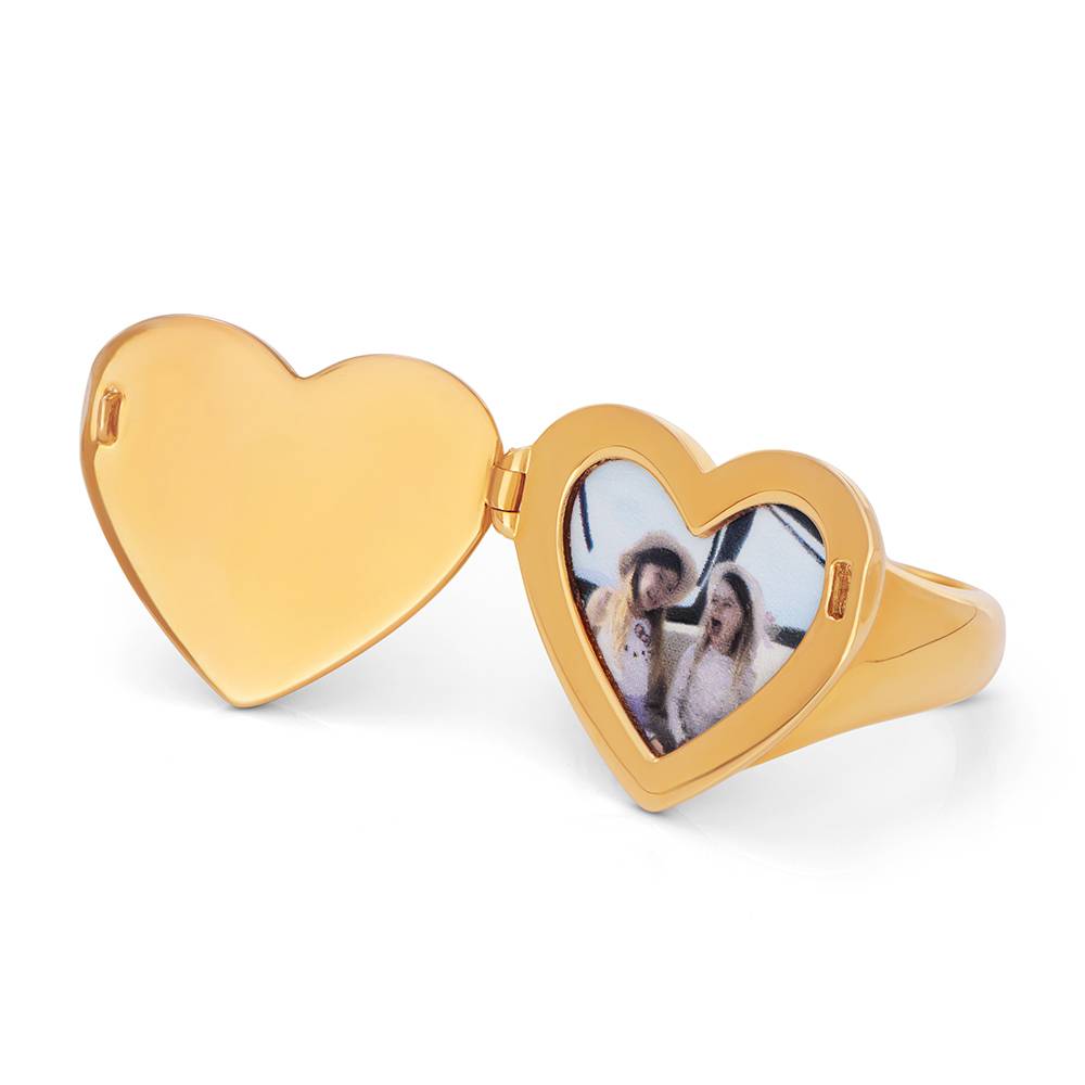Always in My Heart  Photo Monogram Ring in Gold Finish-4 Always in My Heart  Photo Monogram Ring in Gold Finish-4 product photo