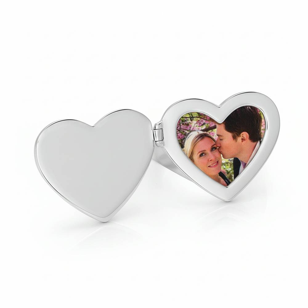 Always in My Heart Photo Monogram Ring in Silver Finish-3 product photo