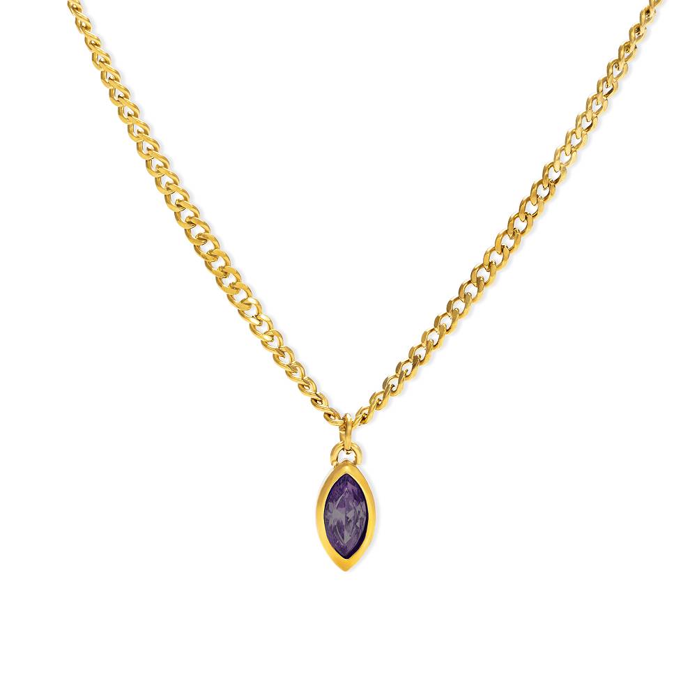 Amethyst Marquise Necklace in Gold Plating-1 product photo