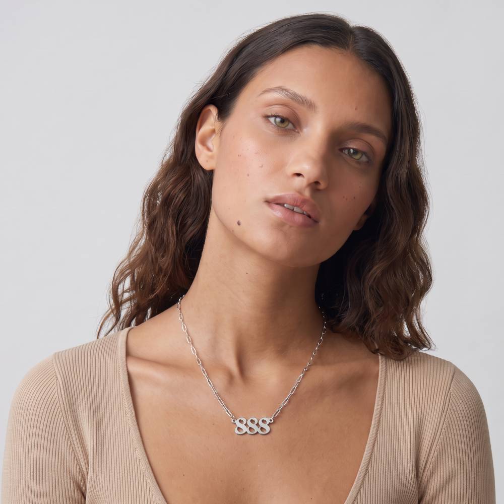 Angel Number Necklace in Silver-2 product photo