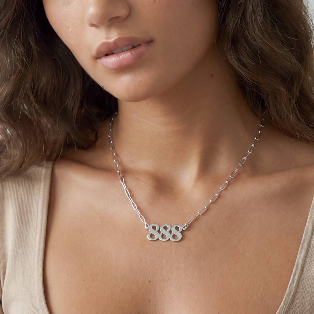 Angel Number Necklace in Silver-3 product photo