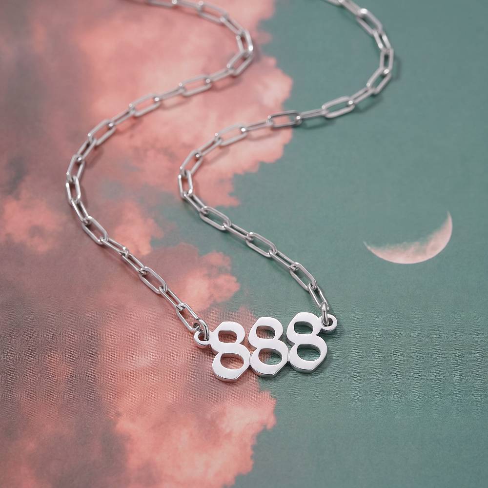 Angel Number Necklace in Silver-4 product photo