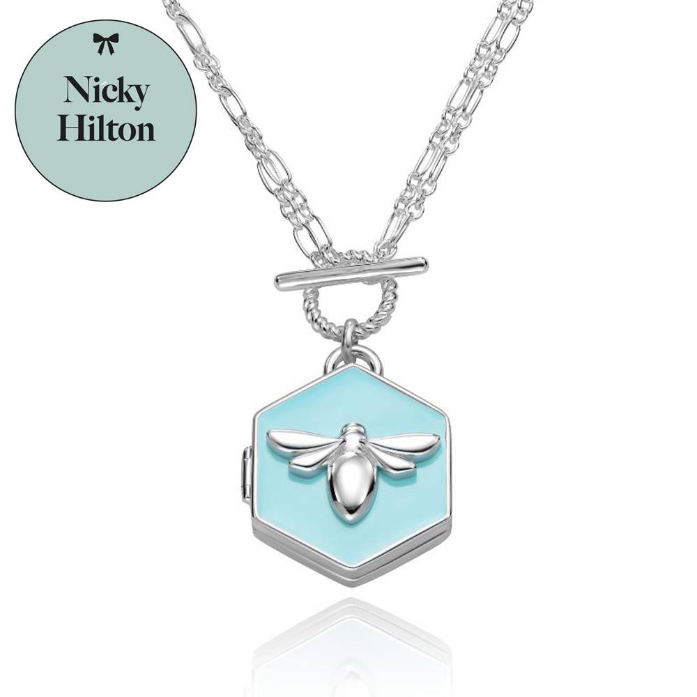 Bee Loved Photo Locket with Blue Enamel-5 product photo