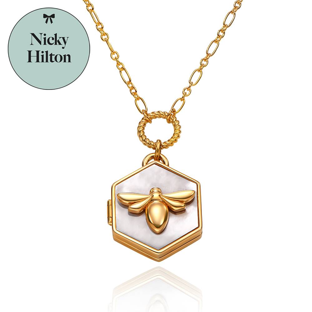 Bee Loved Photo Locket with Mother of Pearl-4 product photo