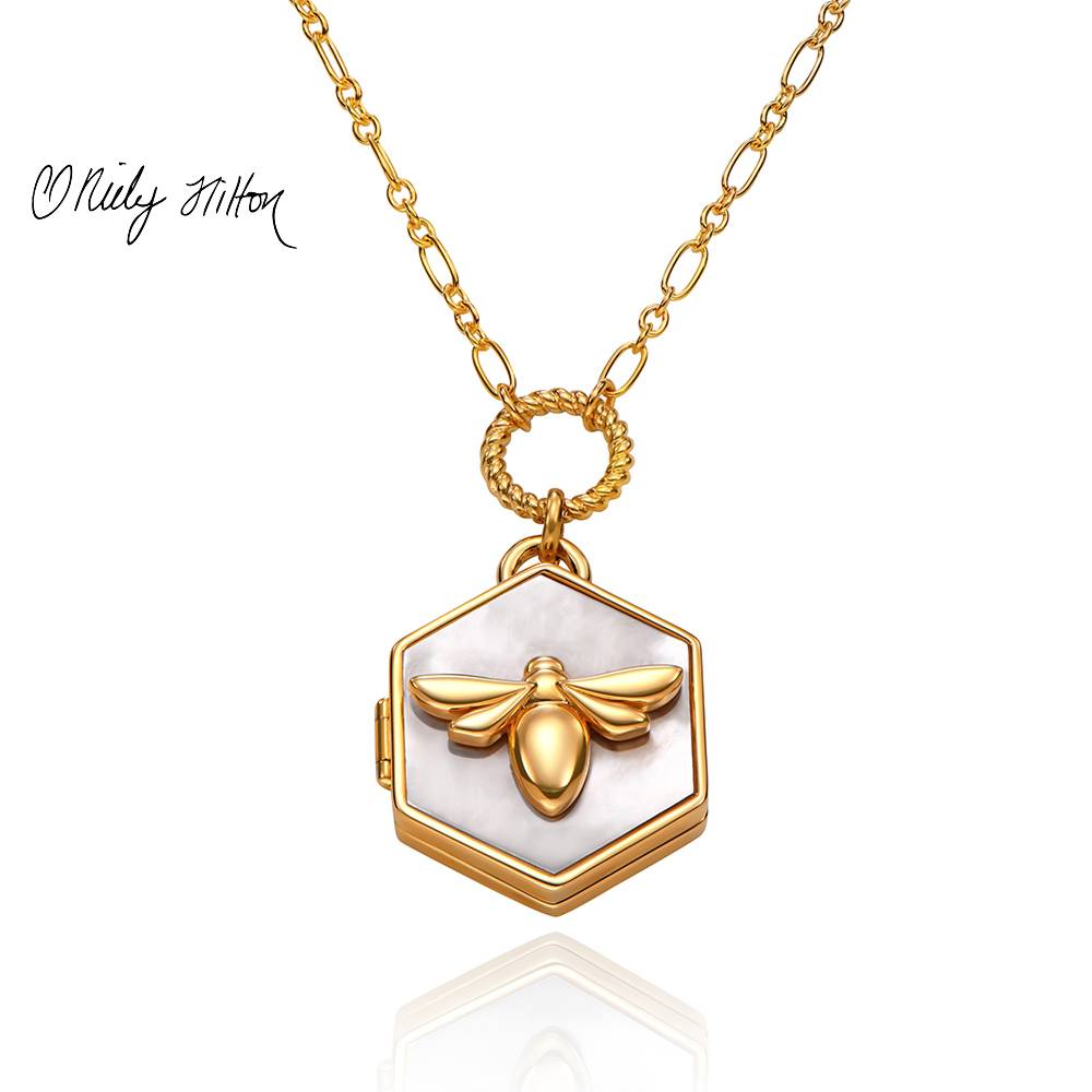 Bee Loved Locket with Mother of Pearl-1 product photo