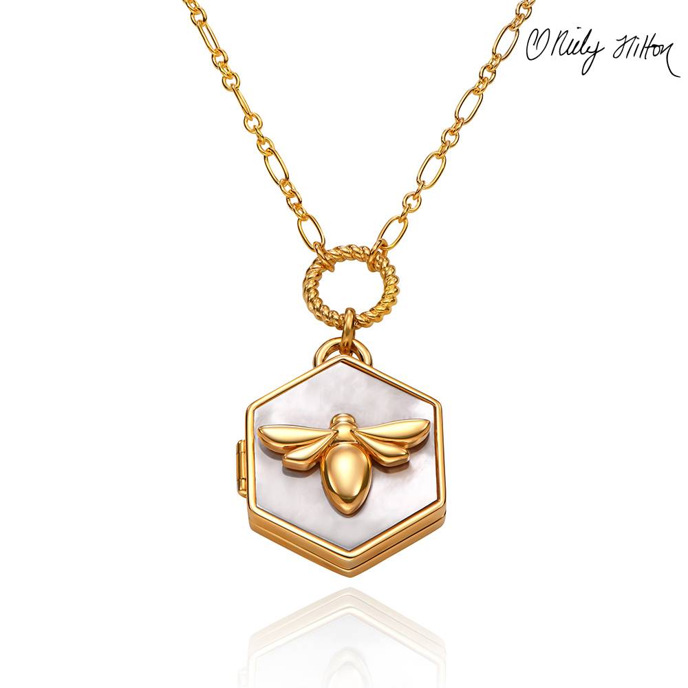 Bee Loved Locket with Mother of Pearl-1 product photo