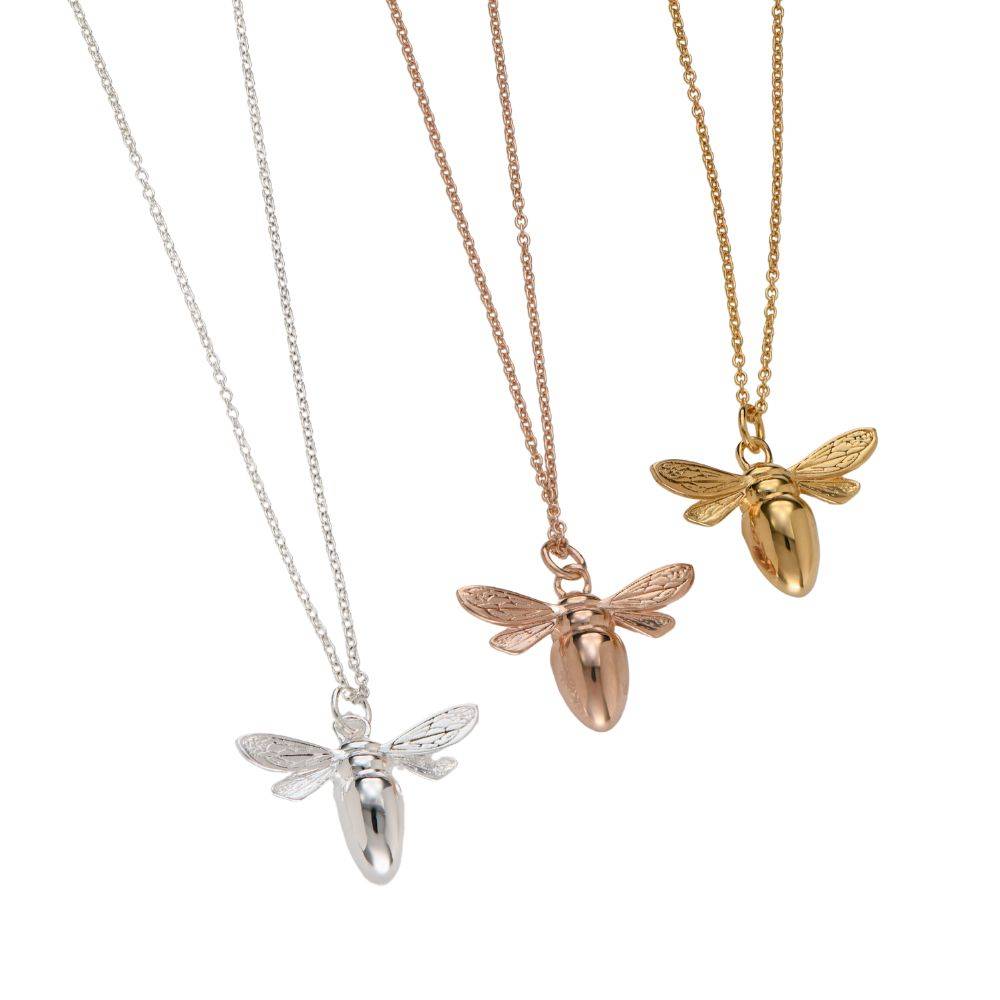 Bee Pendant Necklace in Silver Finish-1 product photo