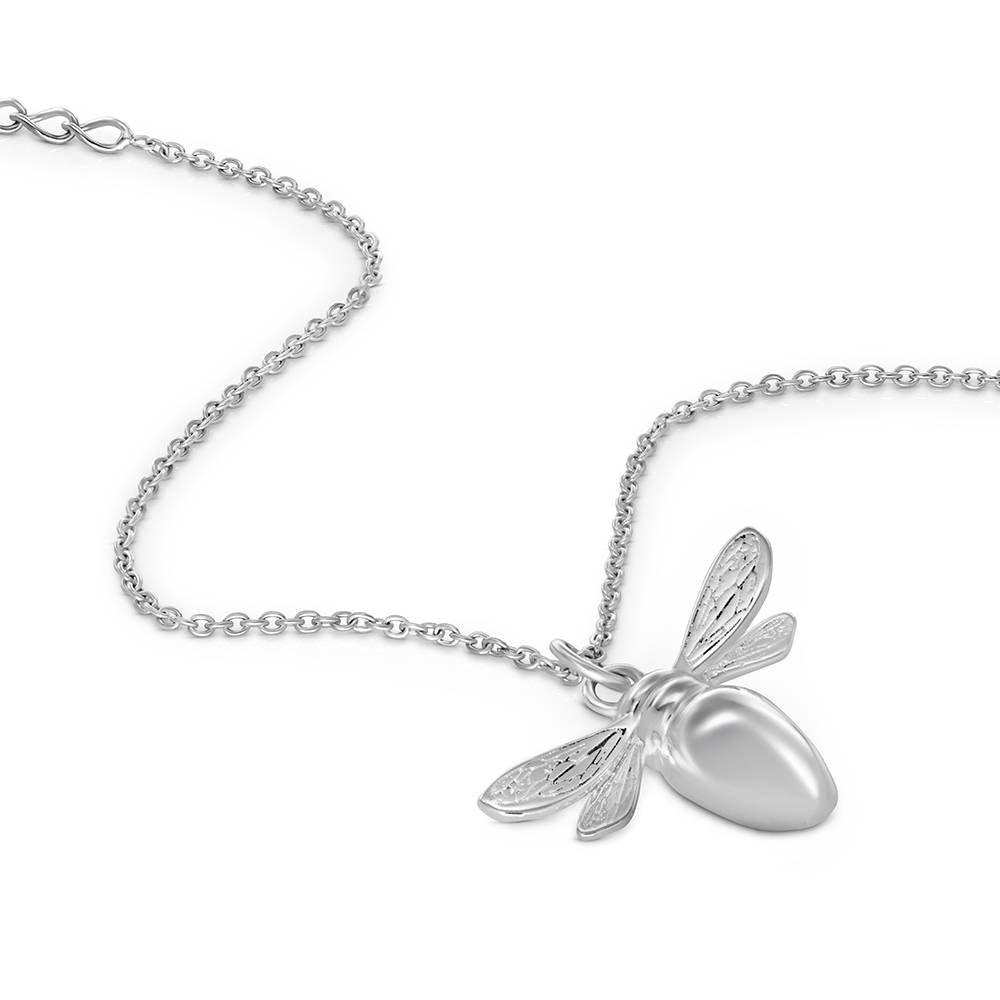 Bee Pendant Necklace in Silver Finish-4 product photo