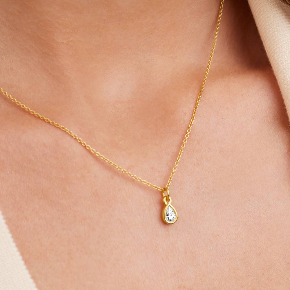 Bianca Teardrop Necklace with 0.20CT Diamond in 18K Gold Vermeil-6 product photo