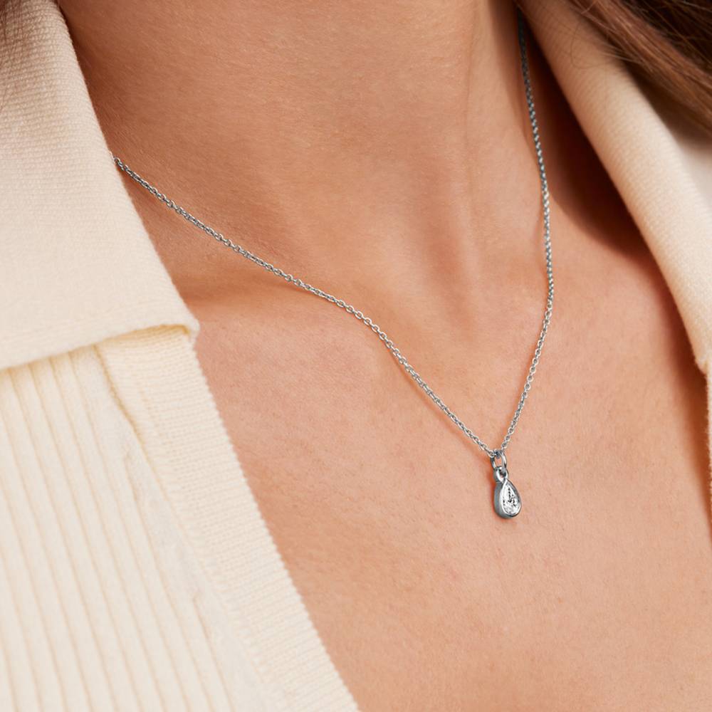 Bianca Teardrop Necklace with 0.20CT Diamond in Sterling Silver-2 product photo