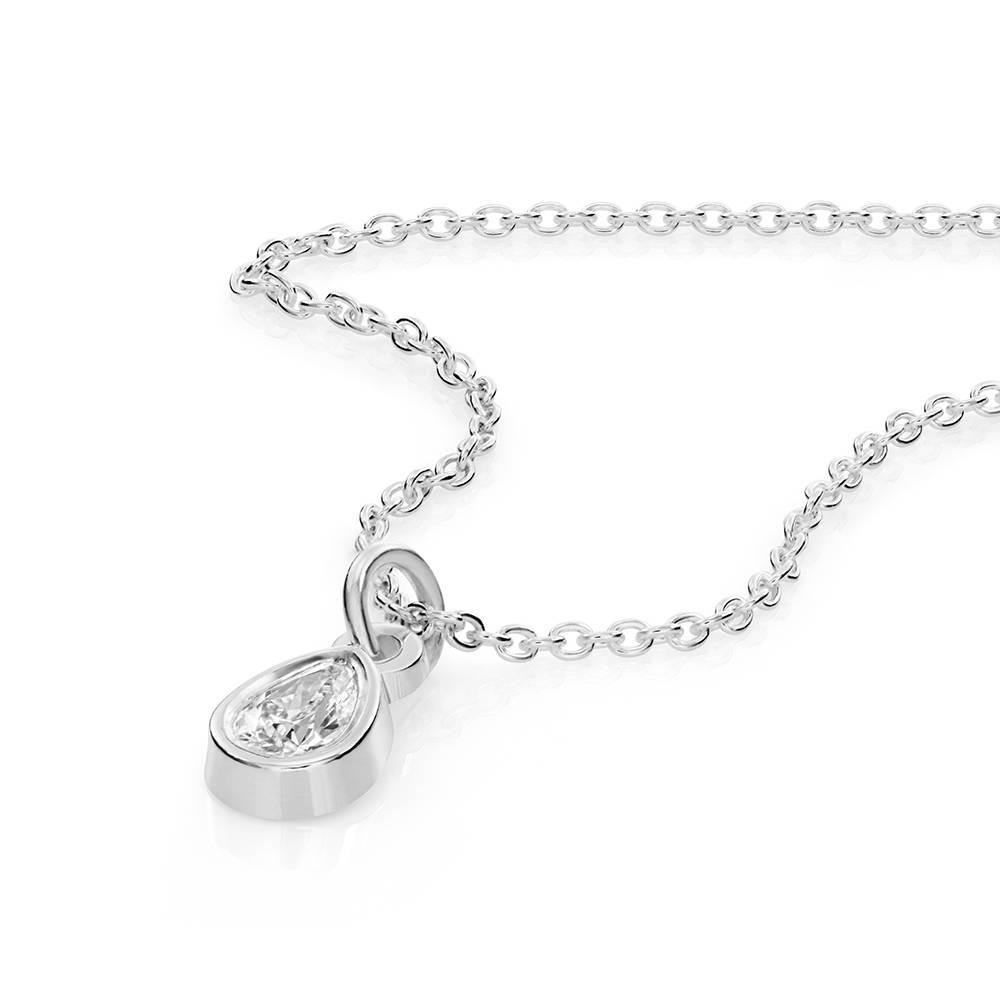 Bianca Teardrop Necklace with 0.20CT Diamond in Sterling Silver-3 Bianca Teardrop Necklace with 0.20CT Diamond in Sterling Silver-3 product photo