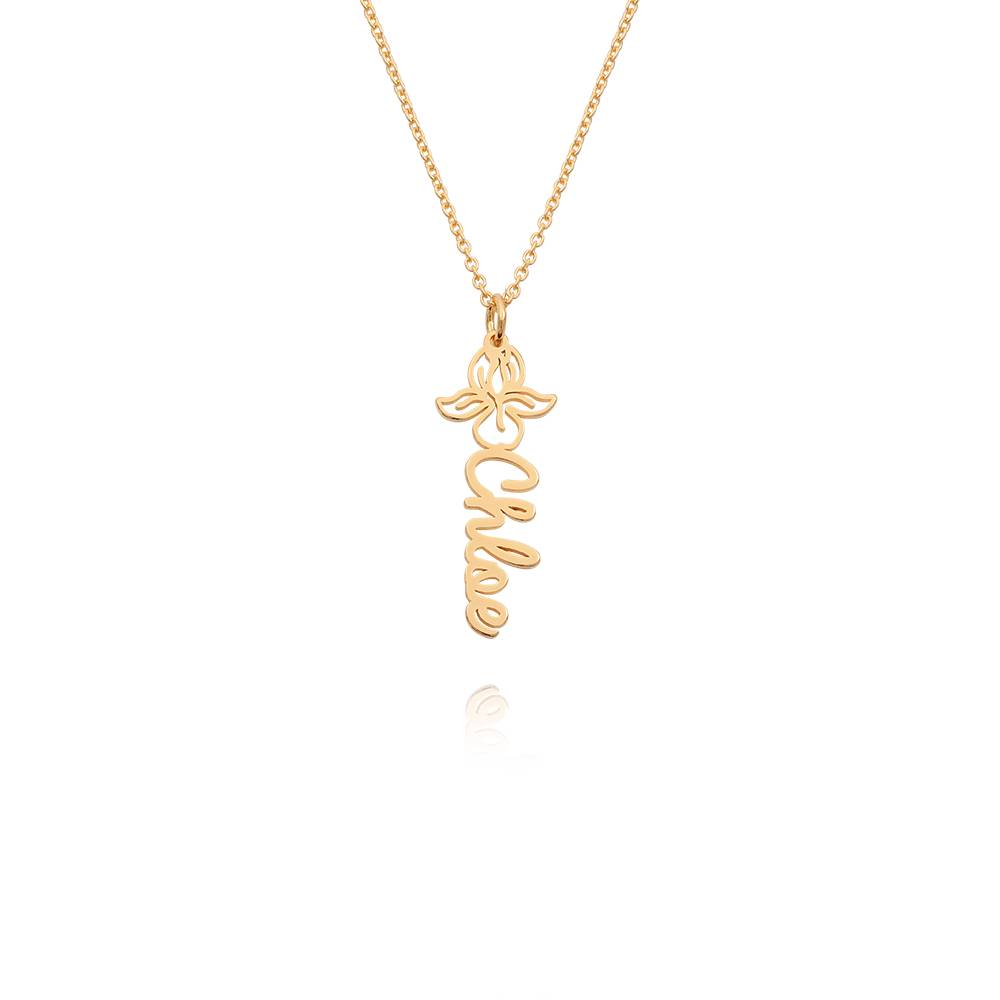 Blooming Birth Flower Name Necklace in 18K Gold Plating-3 Blooming Birth Flower Name Necklace in 18K Gold Plating-3 product photo