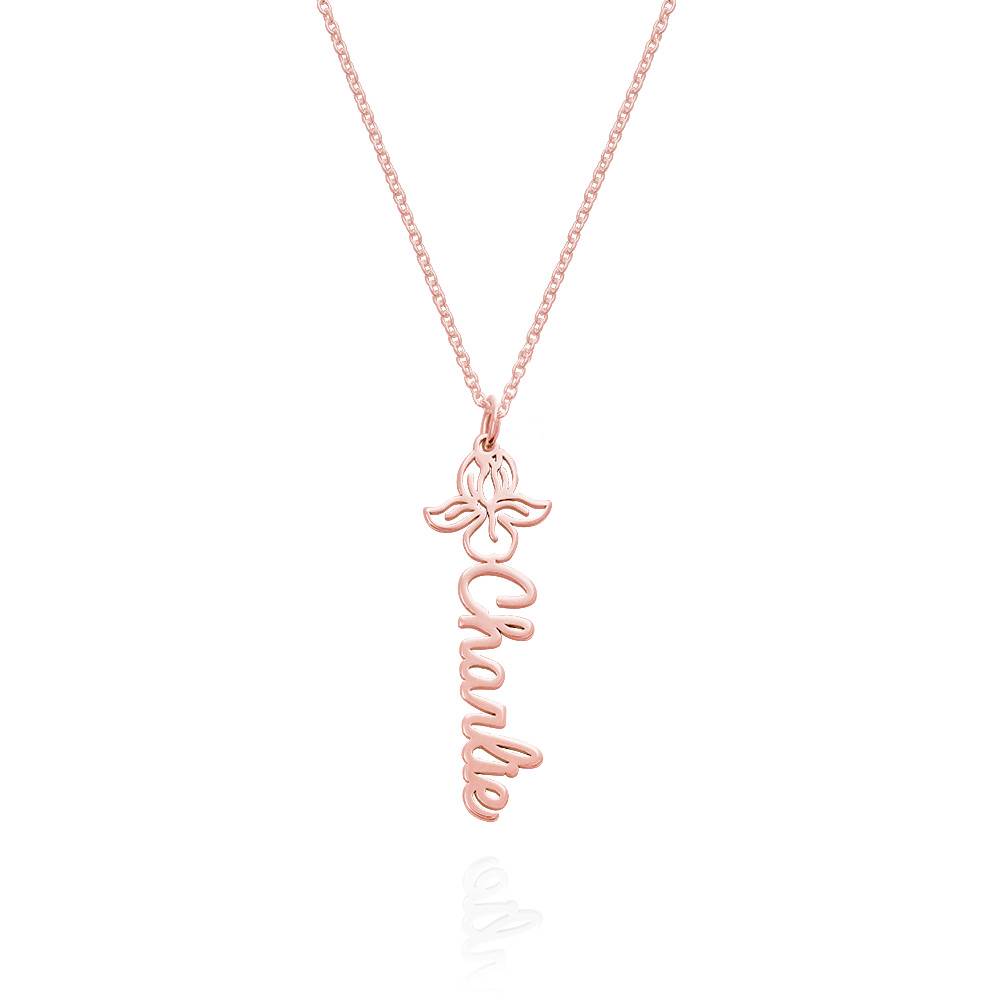 Blooming Birth Flower Name Necklace in 18K Rose Gold Plating-5 Blooming Birth Flower Name Necklace in 18K Rose Gold Plating-5 product photo