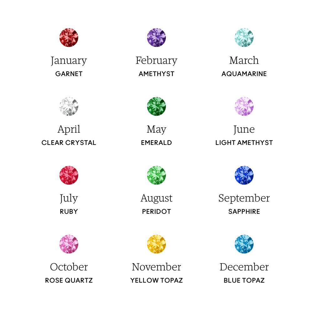 Blooming Birth Flower Name Necklace with Birthstone in 14K Yellow Gold-2 product photo