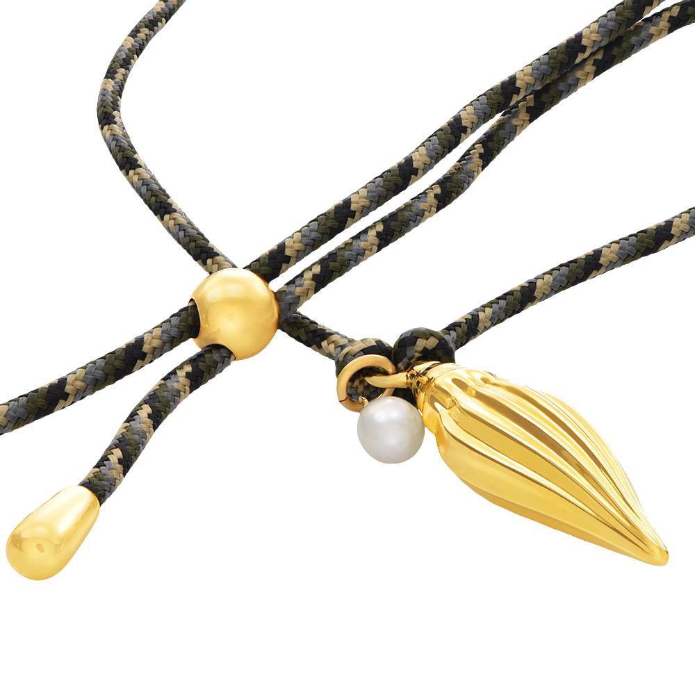 By The Shore Seashell Cord Necklace in Gold Plating-5 product photo