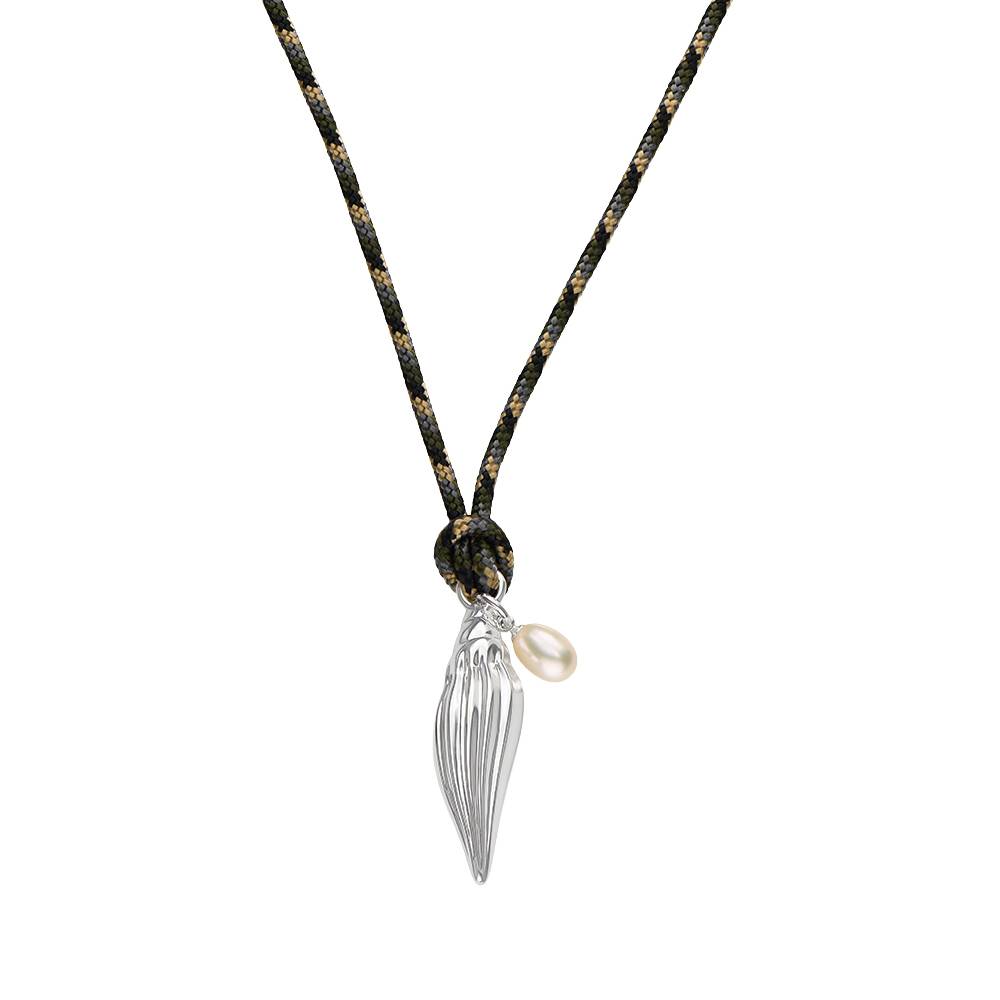 By The Shore Shell Cord Necklace in Silver-1 product photo