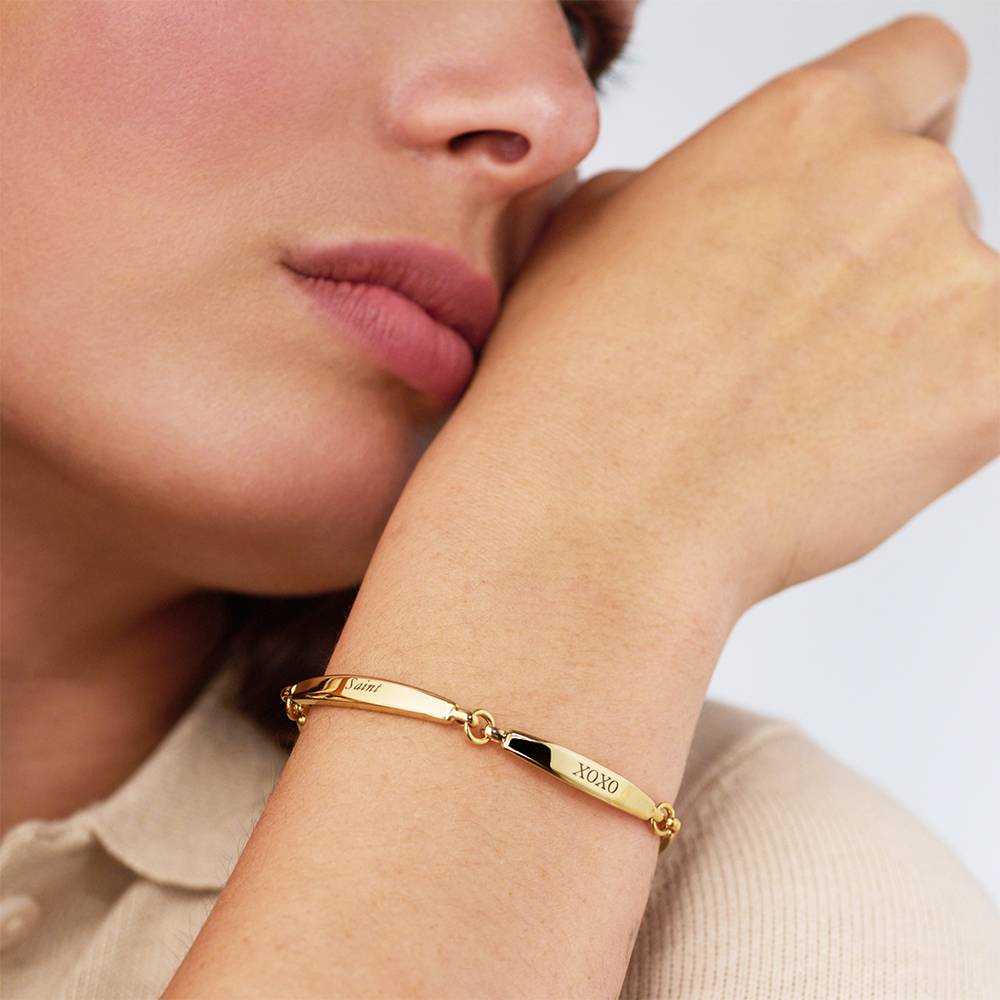 Chapters Engraved Bar Bracelet in Gold Plating-5 Chapters Engraved Bar Bracelet in Gold Plating-5 product photo