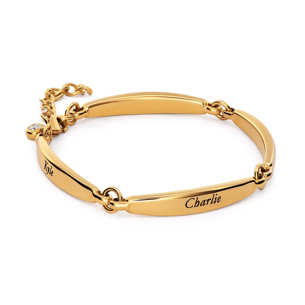 Chapters Engraved Bar Bracelet in Gold Plating with 0.10CT Diamond-1 Chapters Engraved Bar Bracelet in Gold Plating with 0.10CT Diamond-1 product photo