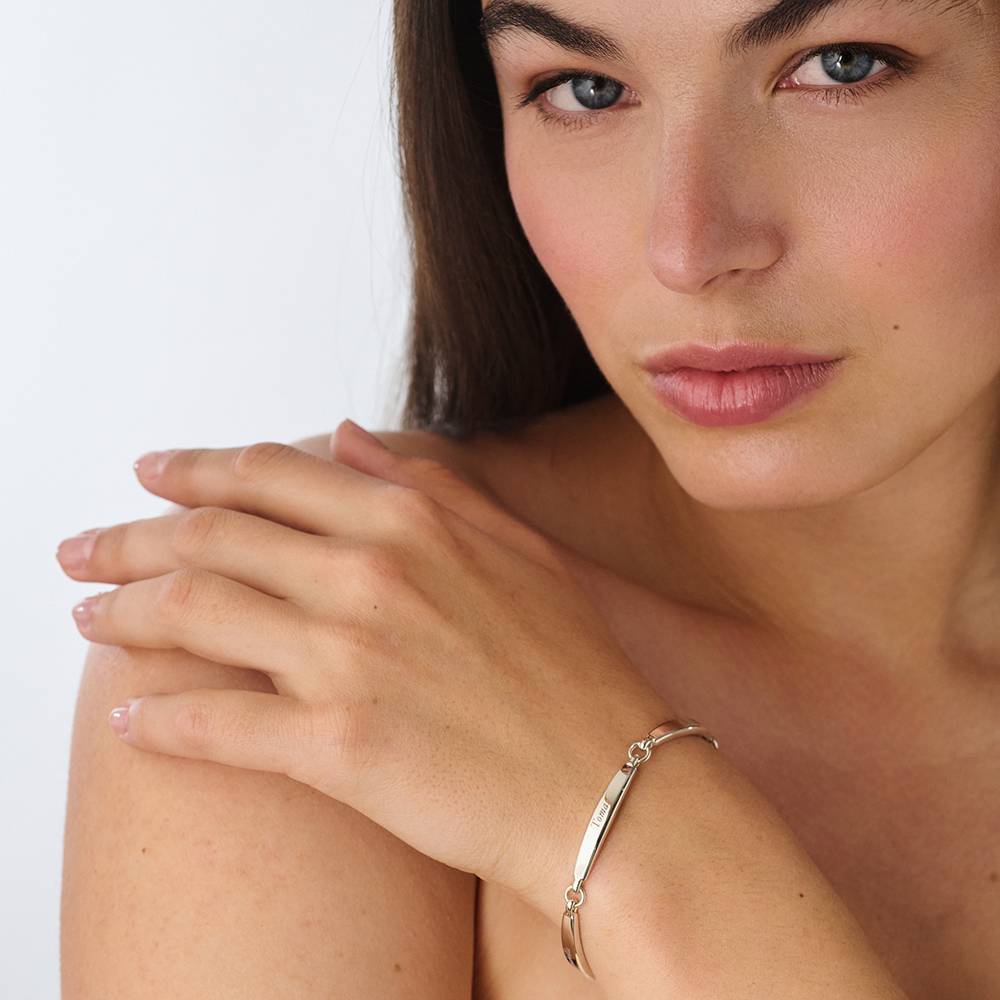 Chapters Engraved Bar Bracelet in Silver-5 product photo