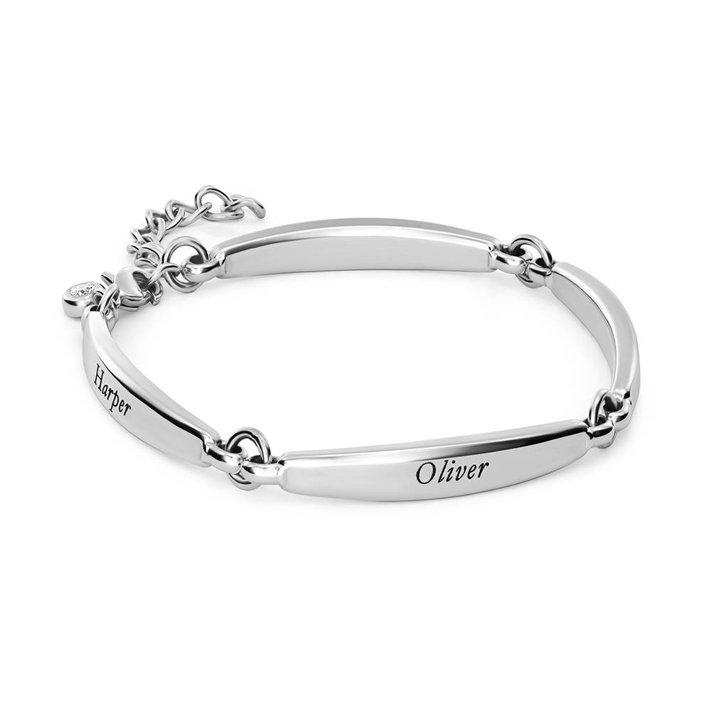 Chapters Engraved Bar Bracelet in Silver with 0.10CT Diamond-1 Chapters Engraved Bar Bracelet in Silver with 0.10CT Diamond-1 product photo