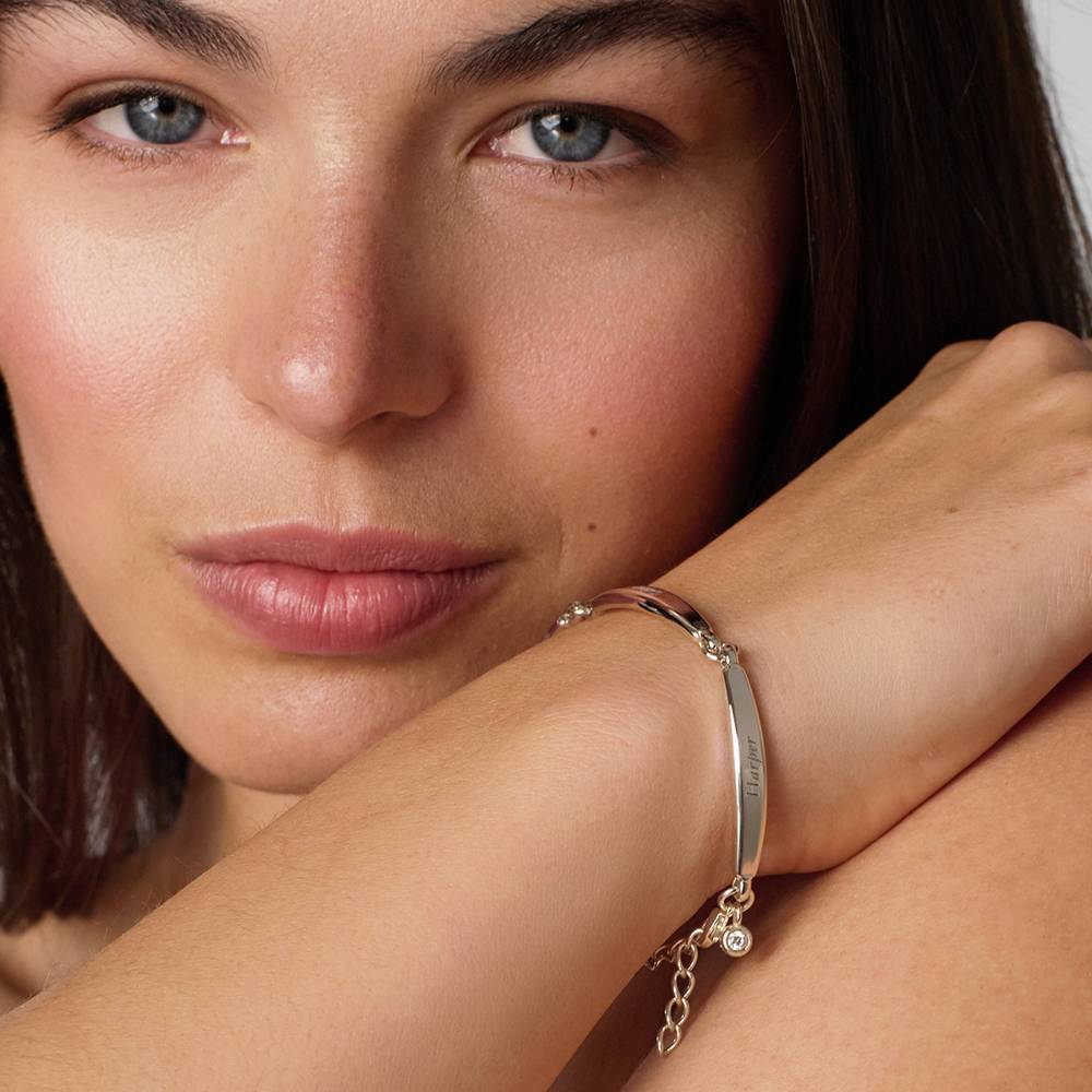 Chapters Engraved Bar Bracelet in Silver with 0.10CT Diamond-2 Chapters Engraved Bar Bracelet in Silver with 0.10CT Diamond-2 product photo