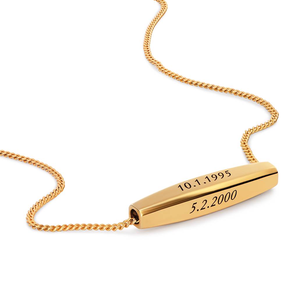 Chapters Engraved Spinning Bar Necklace in Gold Plating-4 product photo
