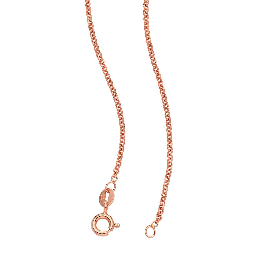 Charming Heart Necklace with Engraved Beads & 1CT Diamond in Rose Gold Plating-2 Charming Heart Necklace with Engraved Beads & 1CT Diamond in Rose Gold Plating-2 product photo