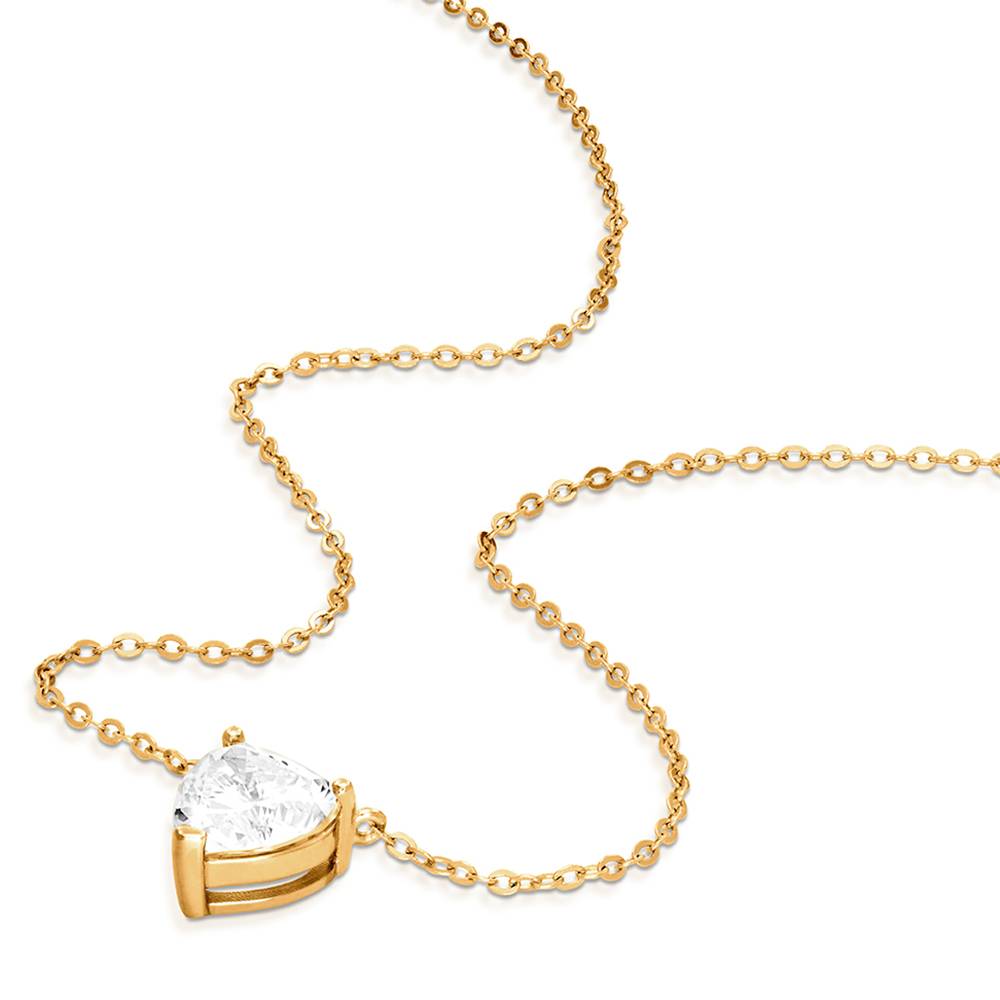 Classic Heart Necklace in Vermeil with Cubic Zirconia-1 Classic Heart Necklace in Vermeil with Cubic Zirconia-1 product photo