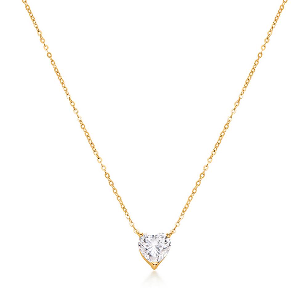 Classic Heart Necklace in Vermeil with Cubic Zirconia-2 product photo