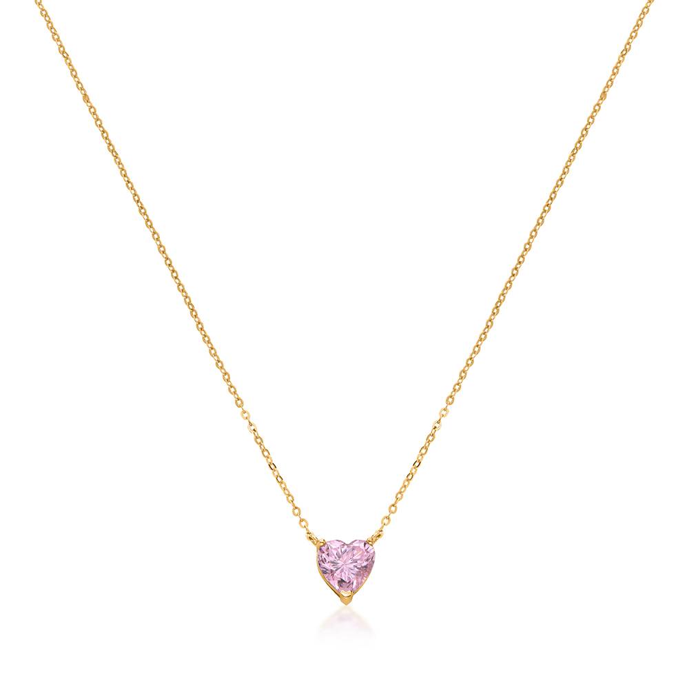 Classic Heart Necklace in Vermeil with Light Pink Cubic Zirconia-2 Classic Heart Necklace in Vermeil with Light Pink Cubic Zirconia-2 product photo